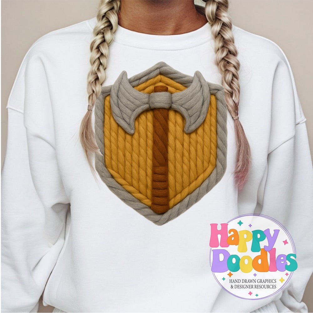 Barbarian Yarn Mascot Printable PNG Clipart - Happy Doodles Designs