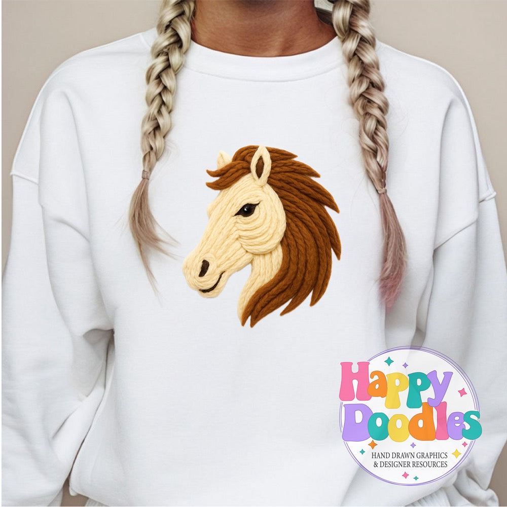 Colt Yarn Mascot High Resolution PNG Clip Art - Happy Doodles Designs