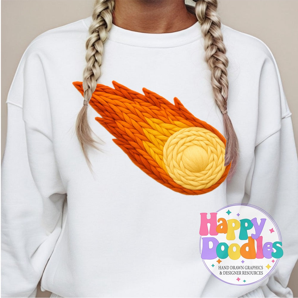 Comet Yarn Mascot Printable Mascot PNG - Happy Doodles Designs