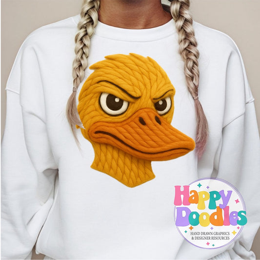 Duck Yarn Mascot Printable Mascot PNG - Happy Doodles Designs