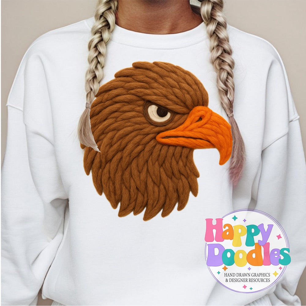 Falcon Yarn Mascot Printable Mascot PNG - Happy Doodles Designs