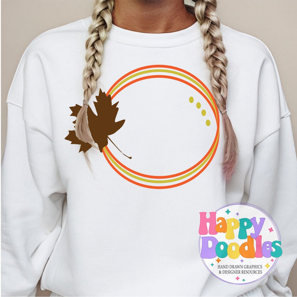 Fall Leaf Monogram Frame SVG | DIY Monogram Frame SVG Cut File