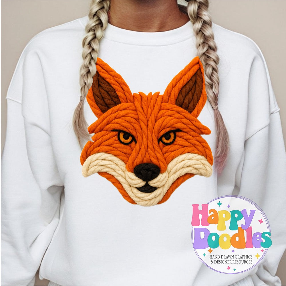 Fox Yarn Mascot Printable Mascot PNG - Happy Doodles Designs