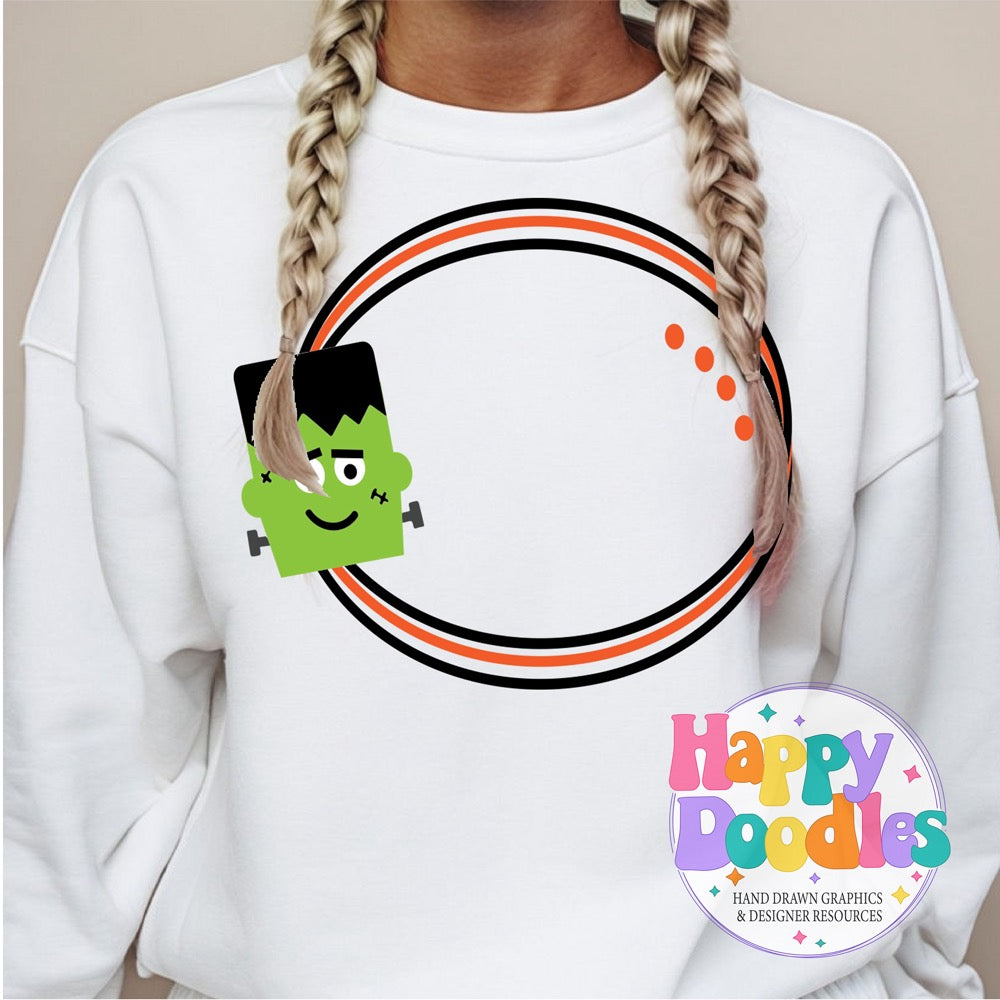 Frankenstein Monogram Frame SVG | Festive Monogram Frame Design