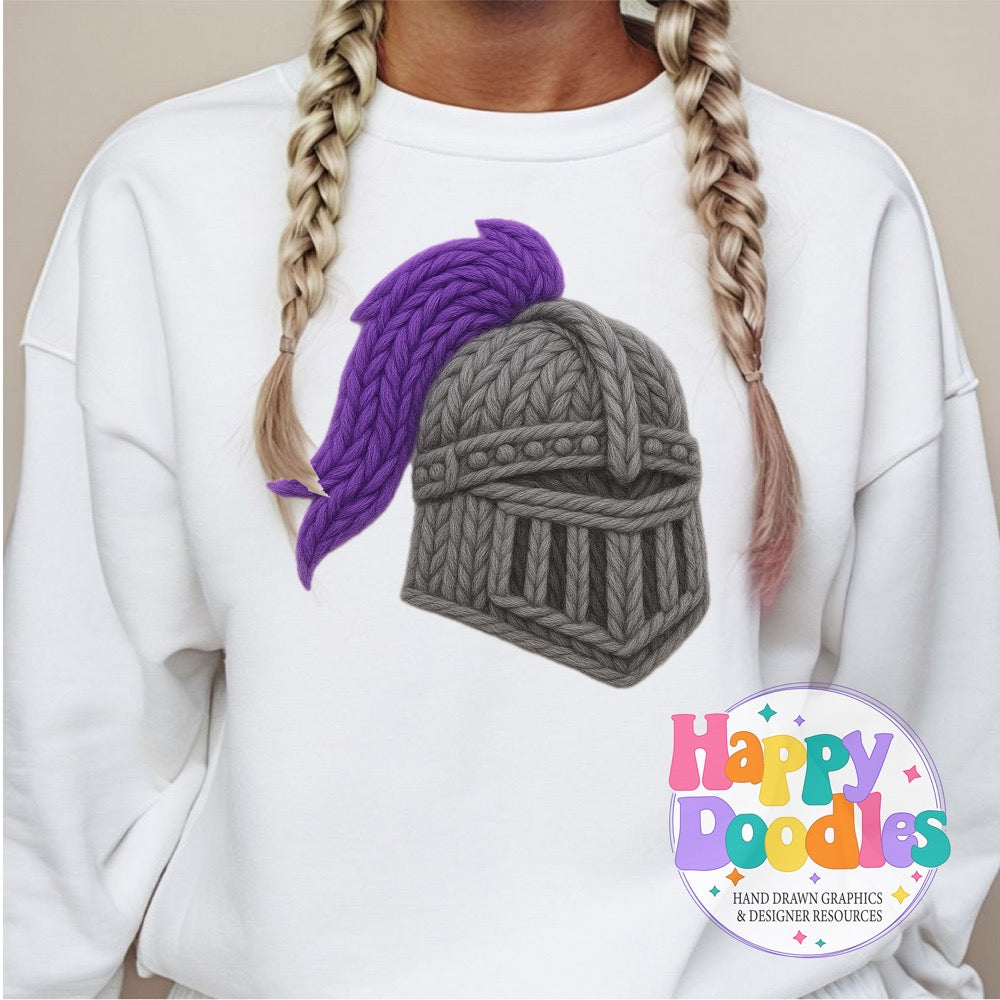 Knight Yarn Mascot Printable PNG Clipart - Happy Doodles Designs