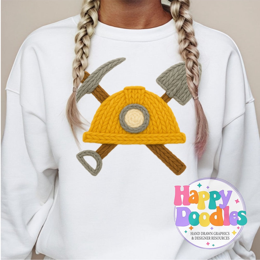 Mine Yarn Mascot Printable PNG Illustration - Happy Doodles Designs