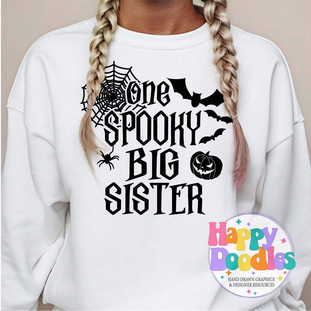One Spooky Big Sister SVG | Spooky Family Matching Shirt Design