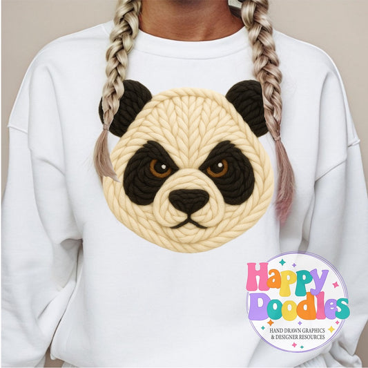 Panda Yarn Mascot Printable Mascot PNG - Happy Doodles Designs