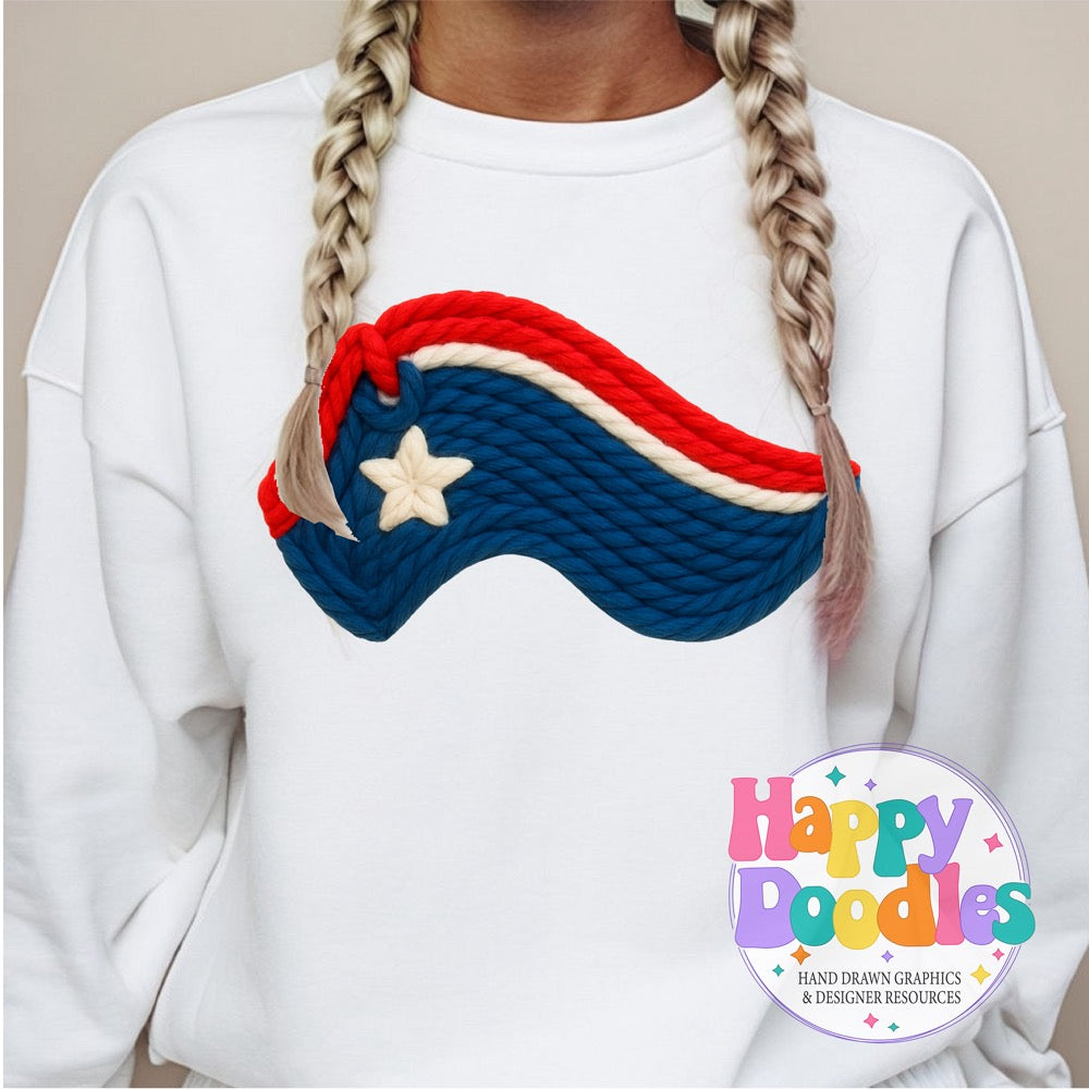 Patriot Yarn Mascot Printable PNG Download - Happy Doodles Designs
