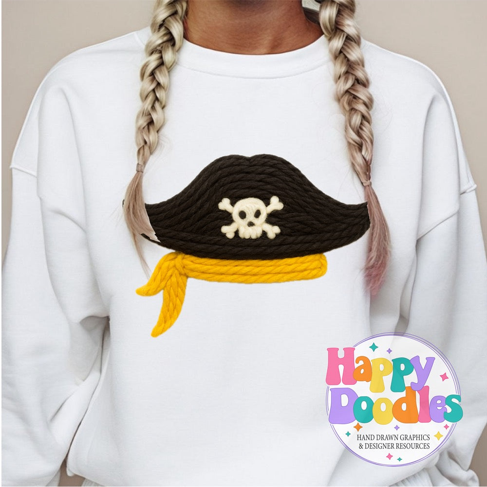 Pirate Yarn Mascot Printable PNG Download - Happy Doodles Designs