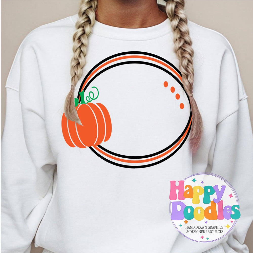 Pumpkin Monogram Frame SVG | Whimsical Monogram Frame Cut File