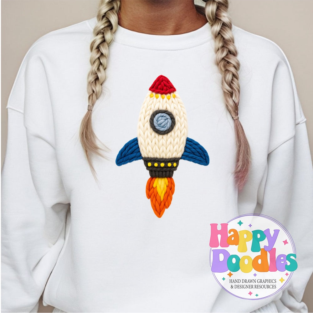 Rocket Yarn Mascot High Resolution PNG Clip Art - Happy Doodles Designs