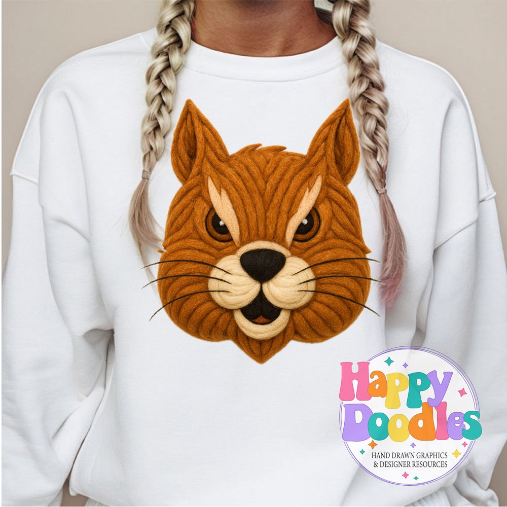 Squirel Yarn Mascot Printable PNG Download - Happy Doodles Designs