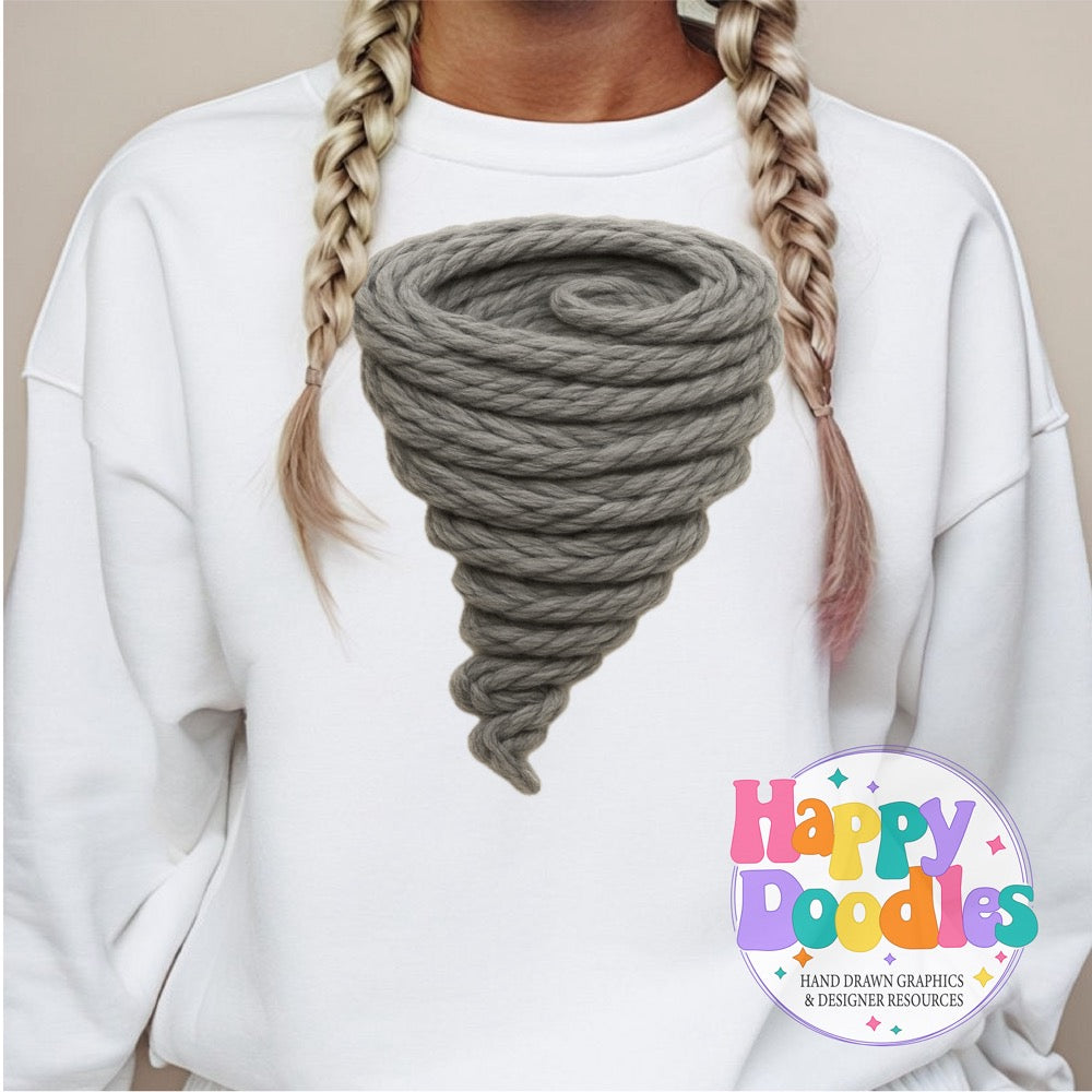 Tornado Yarn Mascot Printable Mascot PNG - Happy Doodles Designs