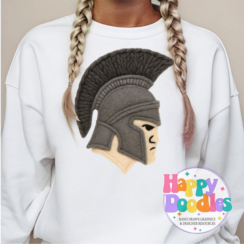Trojan Crusader Yarn Mascot Printable Mascot PNG - Happy Doodles Designs