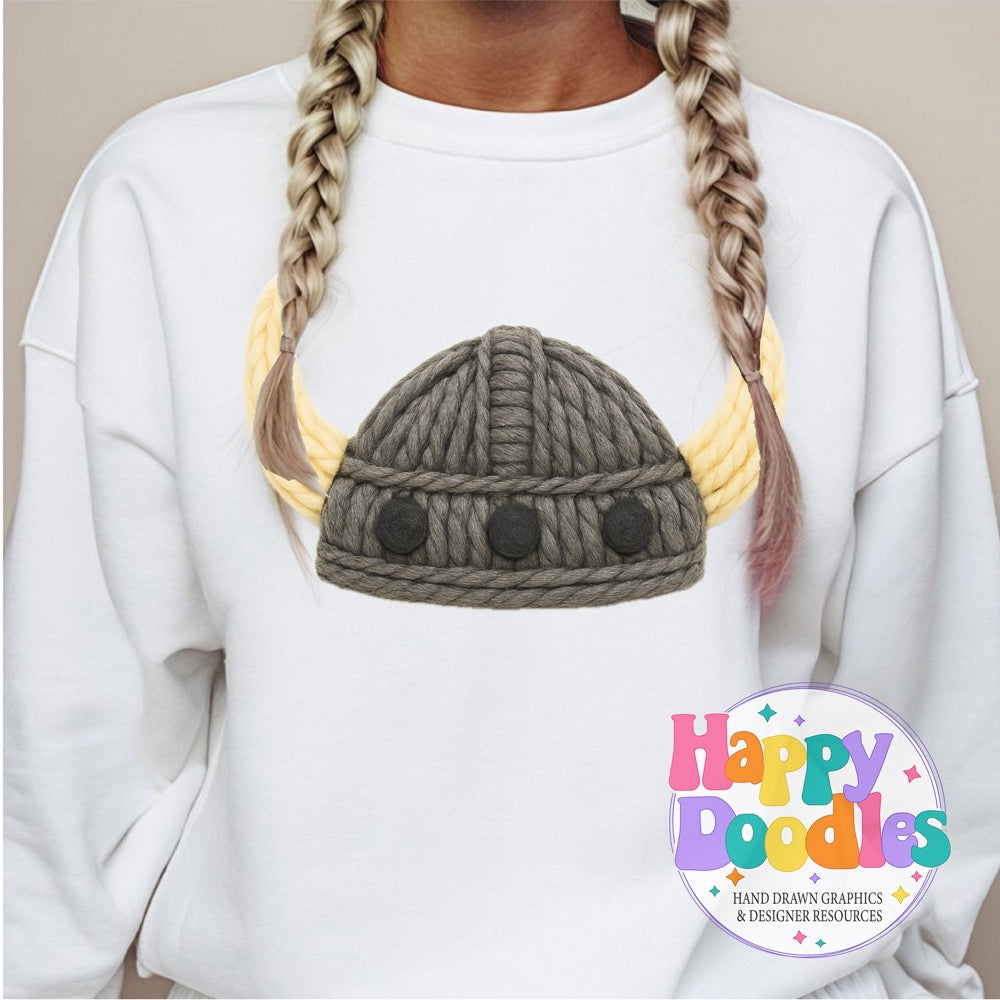 Viking Yarn Mascot High Resolution PNG Clip Art - Happy Doodles Designs