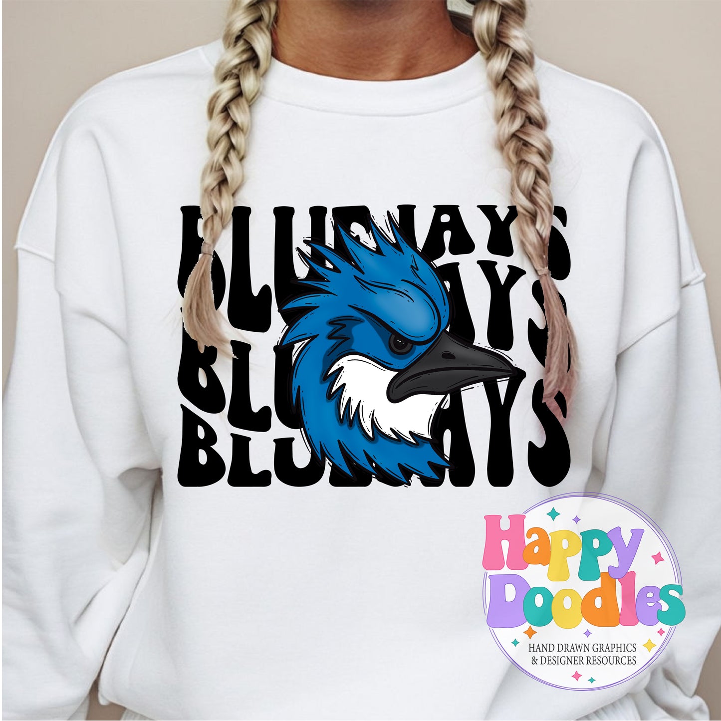 Wavy Retro Bobcats Mascot Printable PNG for Sublimation & Crafts - Happy Doodles Designs