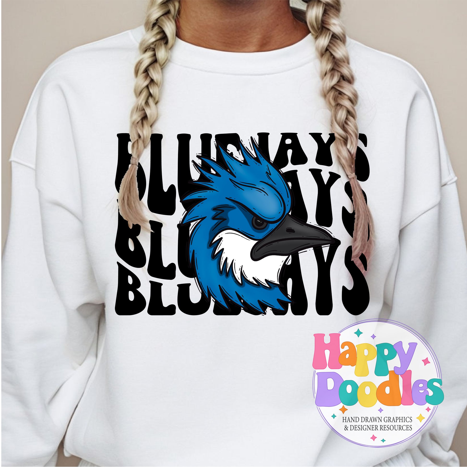 Wavy Retro Bobcats Mascot Printable PNG for Sublimation & Crafts - Happy Doodles Designs