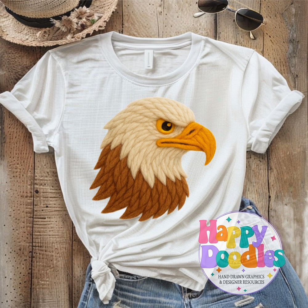 Eagle Yarn Mascot Printable Mascot PNG - Happy Doodles Designs