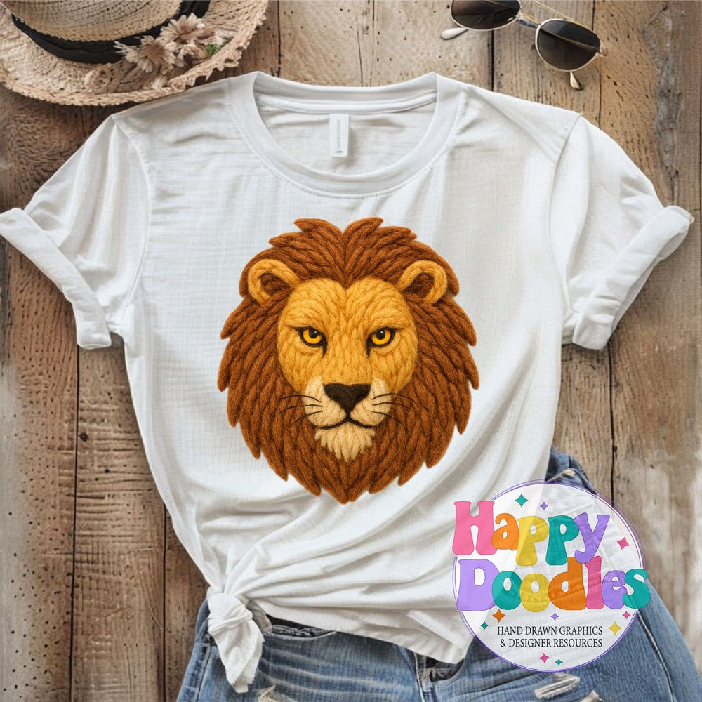 Lion Yarn Mascot Printable Mascot PNG - Happy Doodles Designs