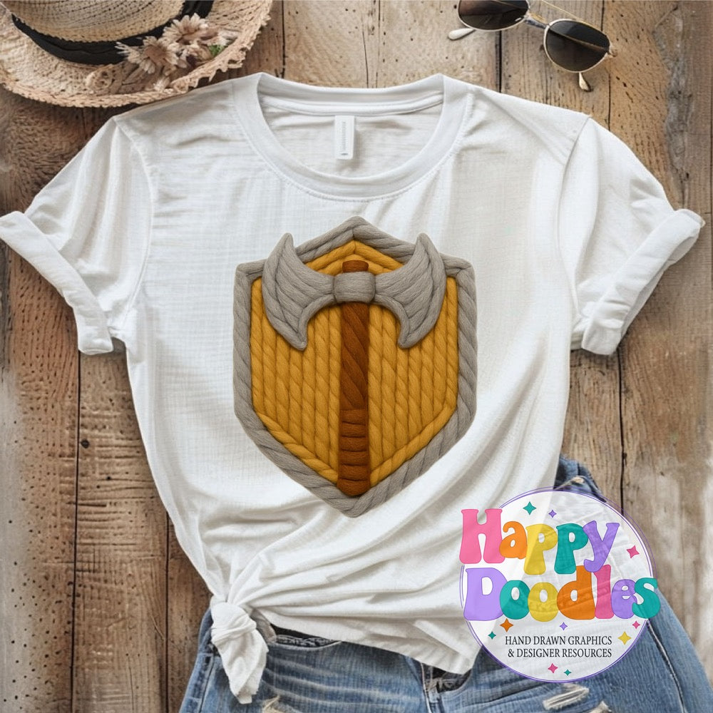 Barbarian Yarn Mascot Printable PNG Clipart - Happy Doodles Designs