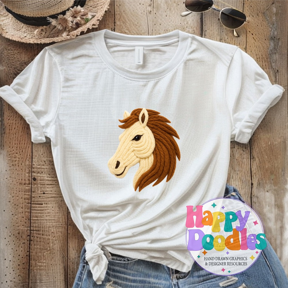 Colt Yarn Mascot High Resolution PNG Clip Art - Happy Doodles Designs