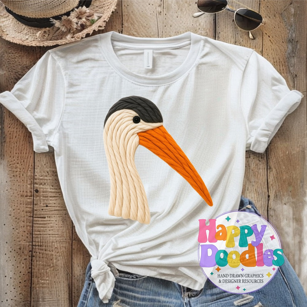 Crane Yarn Mascot High Resolution PNG Clip Art - Happy Doodles Designs