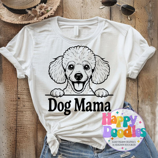 Dog Mama Poodle T-Shirt Printable PNG Download - Happy Doodles Designs