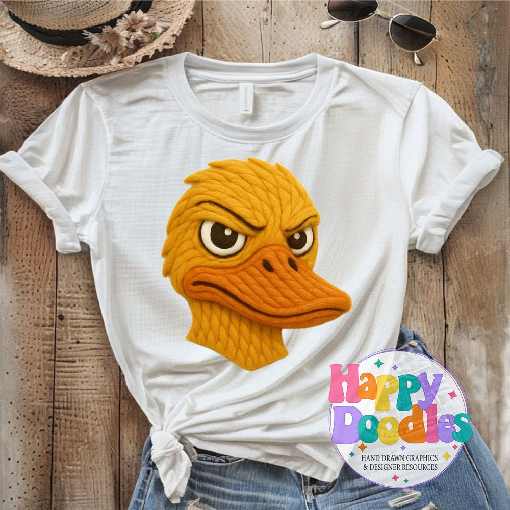 Duck Yarn Mascot Printable Mascot PNG - Happy Doodles Designs