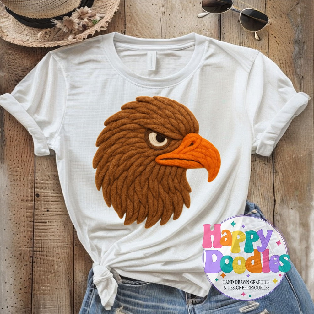 Falcon Yarn Mascot Printable Mascot PNG - Happy Doodles Designs