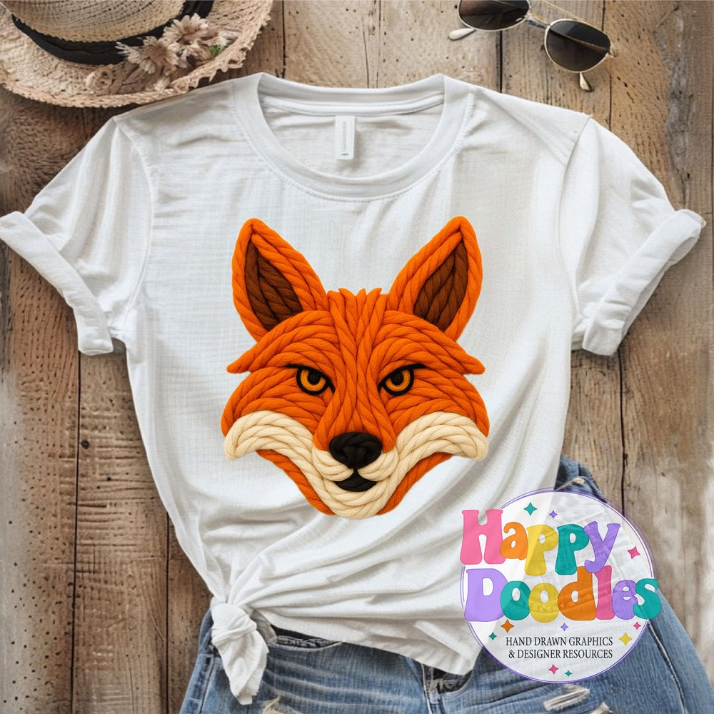 Fox Yarn Mascot Printable Mascot PNG - Happy Doodles Designs