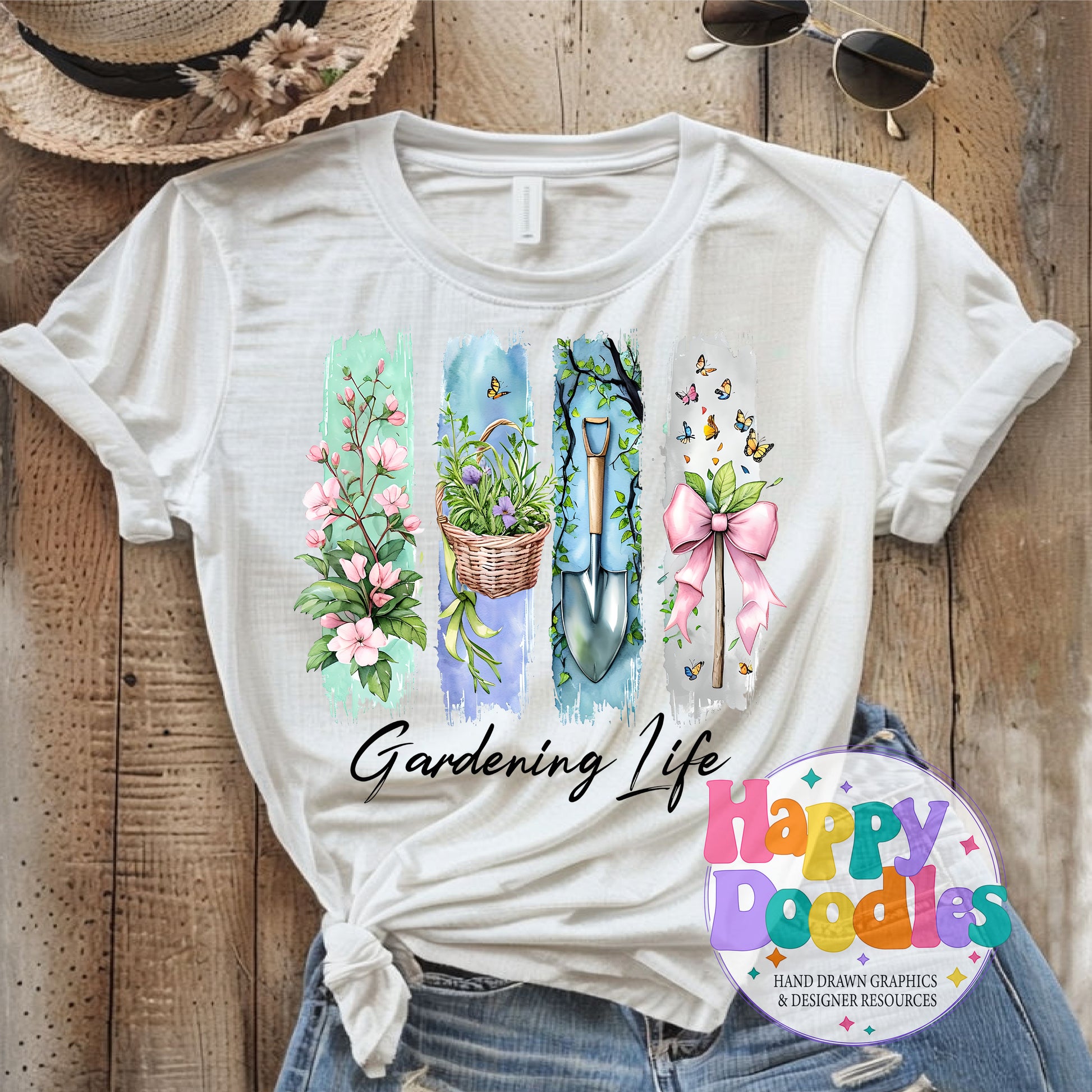 Gardening Life Paint Swatches High Resolution Printable PNG - Happy Doodles Designs