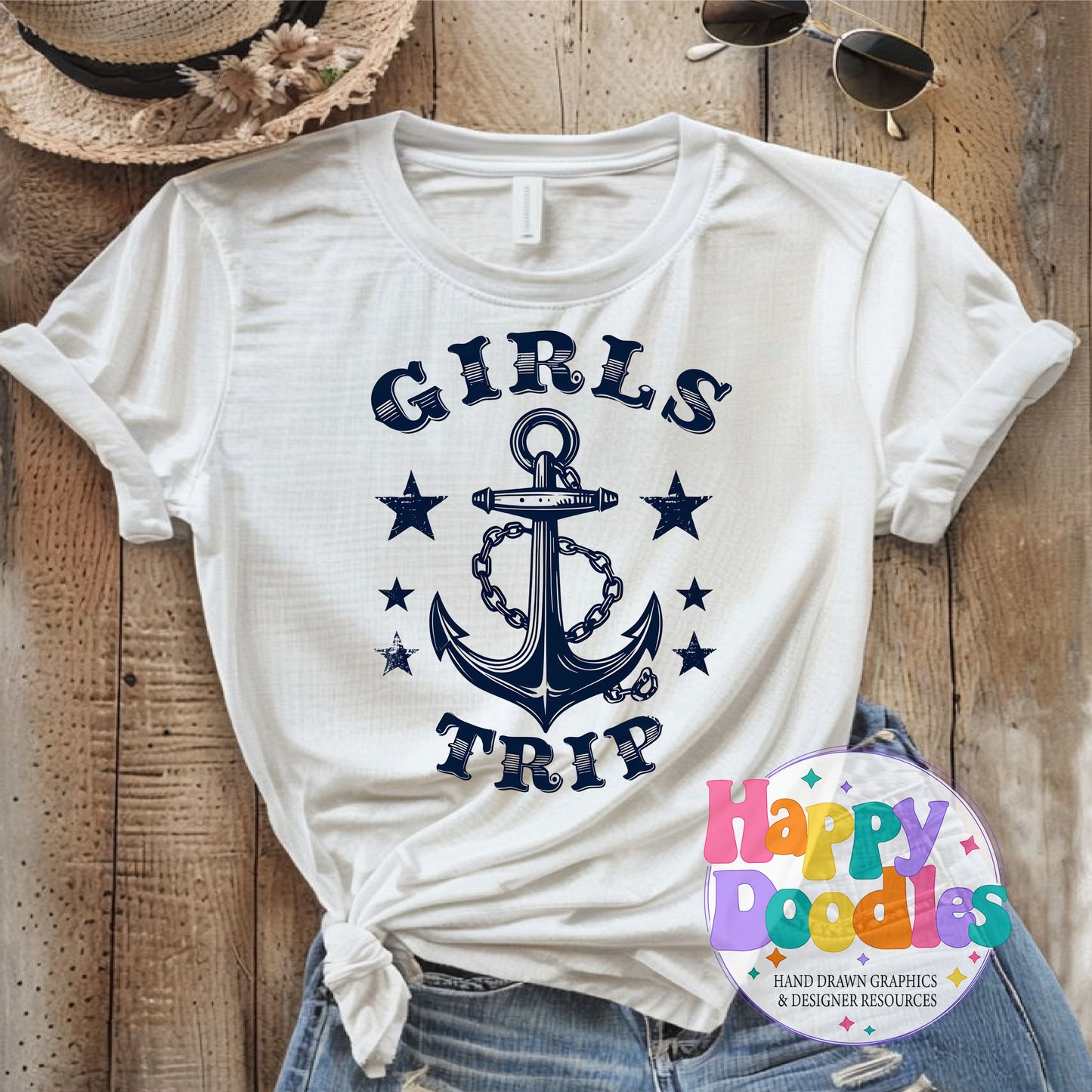 Girls Trip T-Shirt Printable PNG Download - Happy Doodles Designs