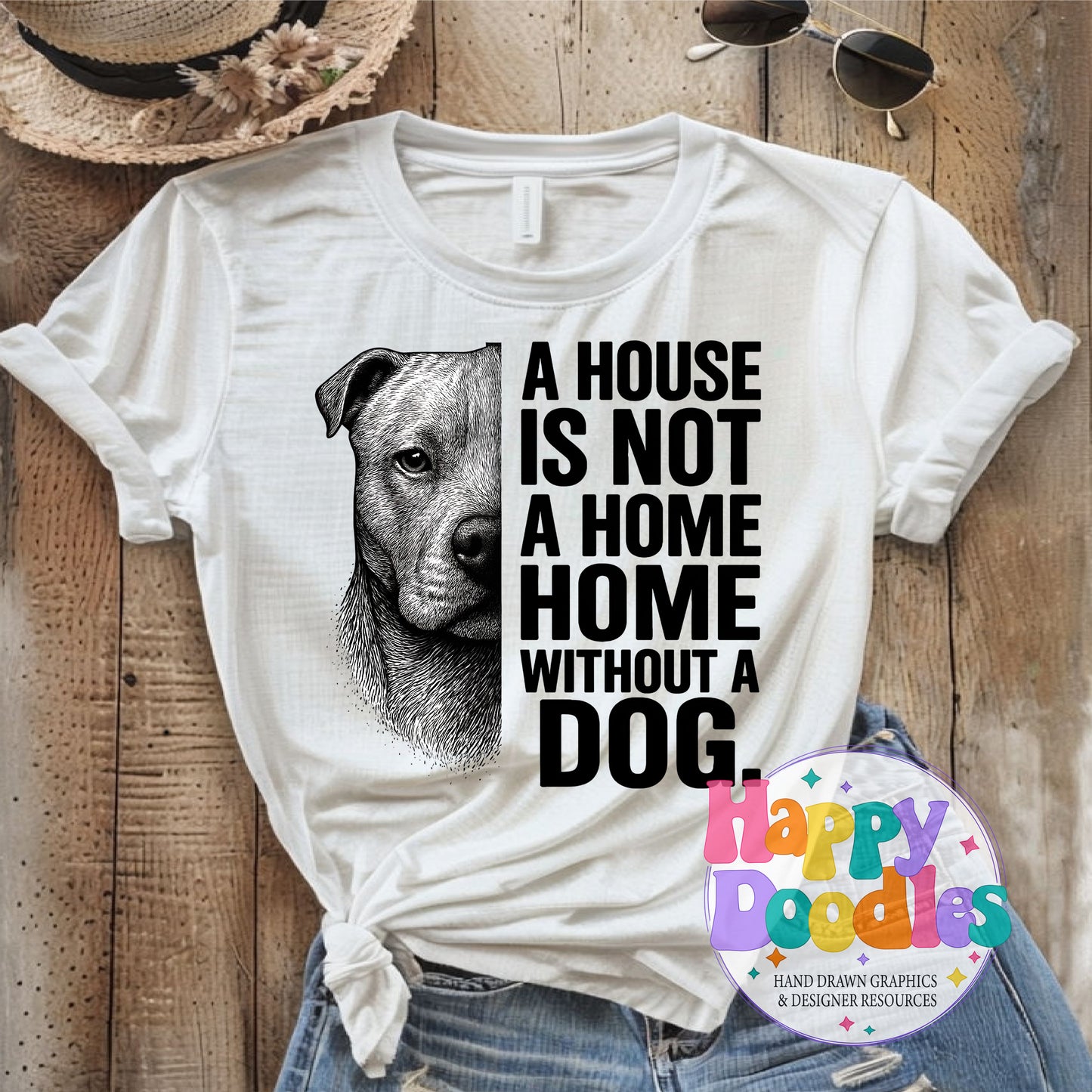 House Not Home Without Dog Pit High Resolution Printable PNG - Happy Doodles Designs