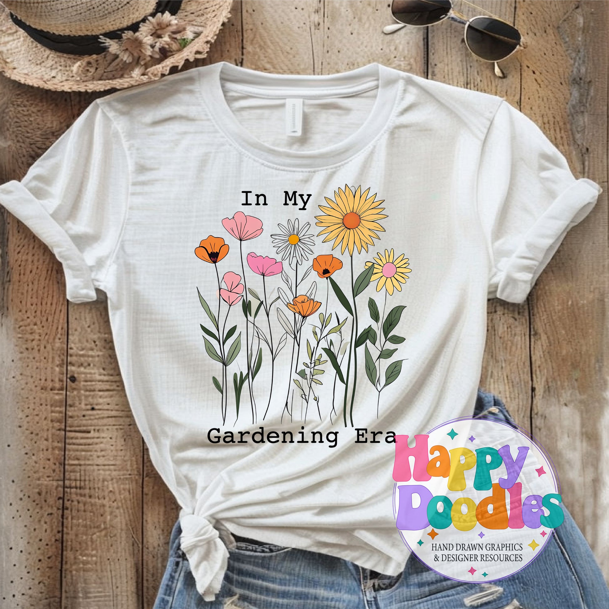 in My Gardening Era DIY Printable T-Shirt Design - Happy Doodles Designs