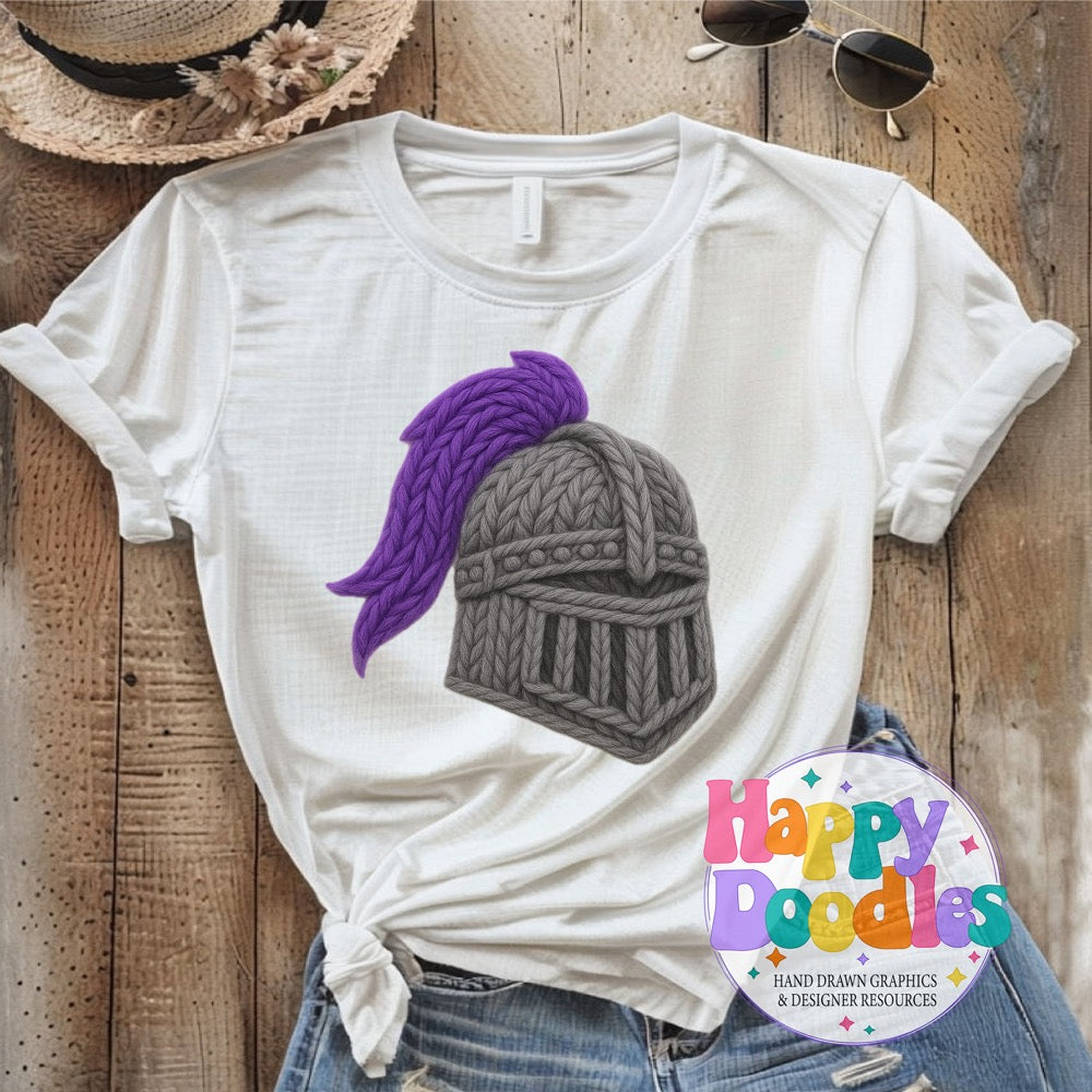 Knight Yarn Mascot Printable PNG Clipart - Happy Doodles Designs