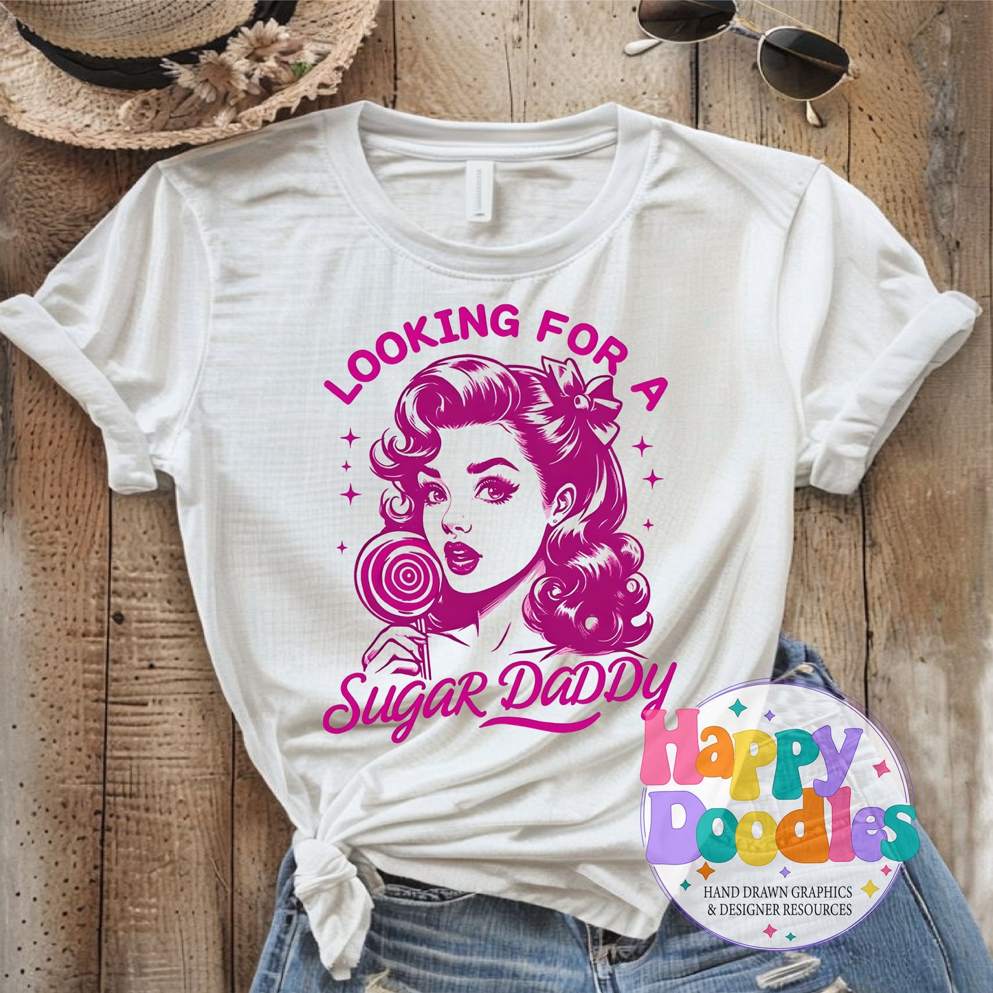 Looking for Sugar Daddy DIY Printable T-Shirt Design - Happy Doodles Designs