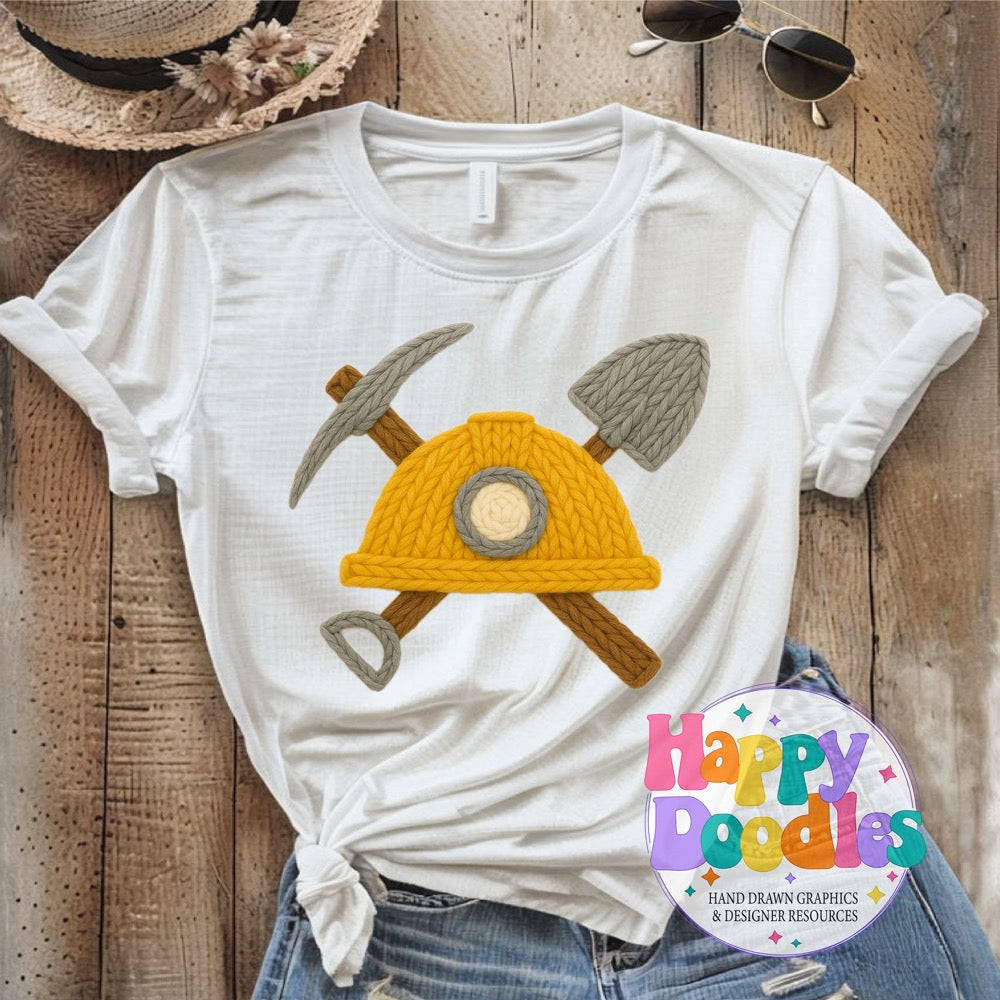 Mine Yarn Mascot Printable PNG Illustration - Happy Doodles Designs