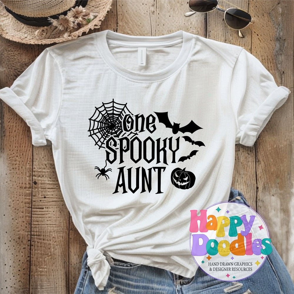 One Spooky Aunt SVG | Cute Halloween Family SVG for Crafts