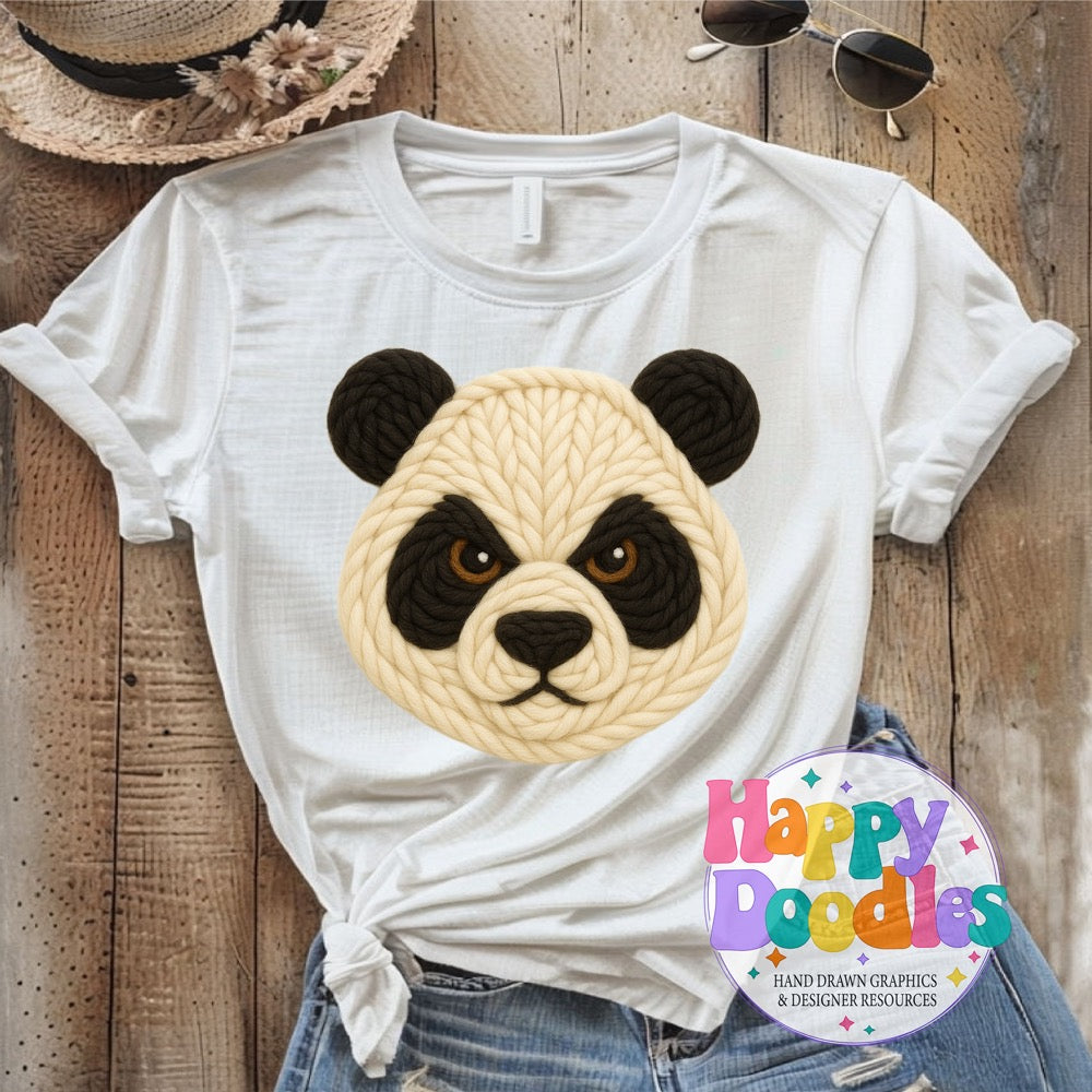 Panda Yarn Mascot Printable Mascot PNG - Happy Doodles Designs