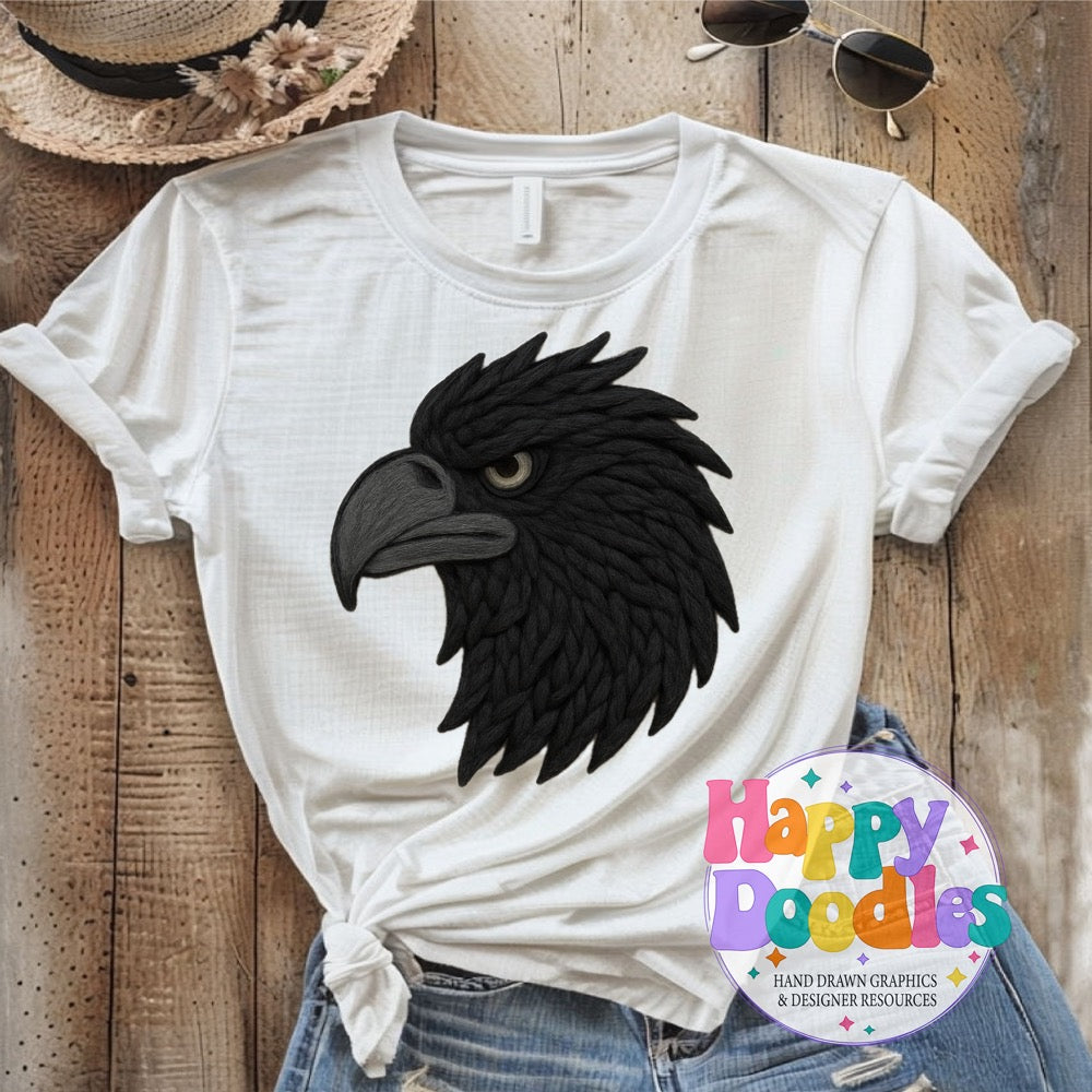 Raven Yarn Mascot Printable PNG Download - Happy Doodles Designs