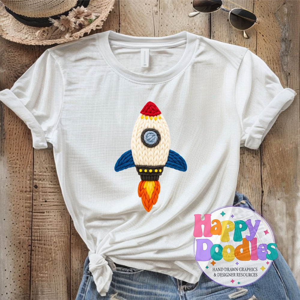 Rocket Yarn Mascot High Resolution PNG Clip Art - Happy Doodles Designs