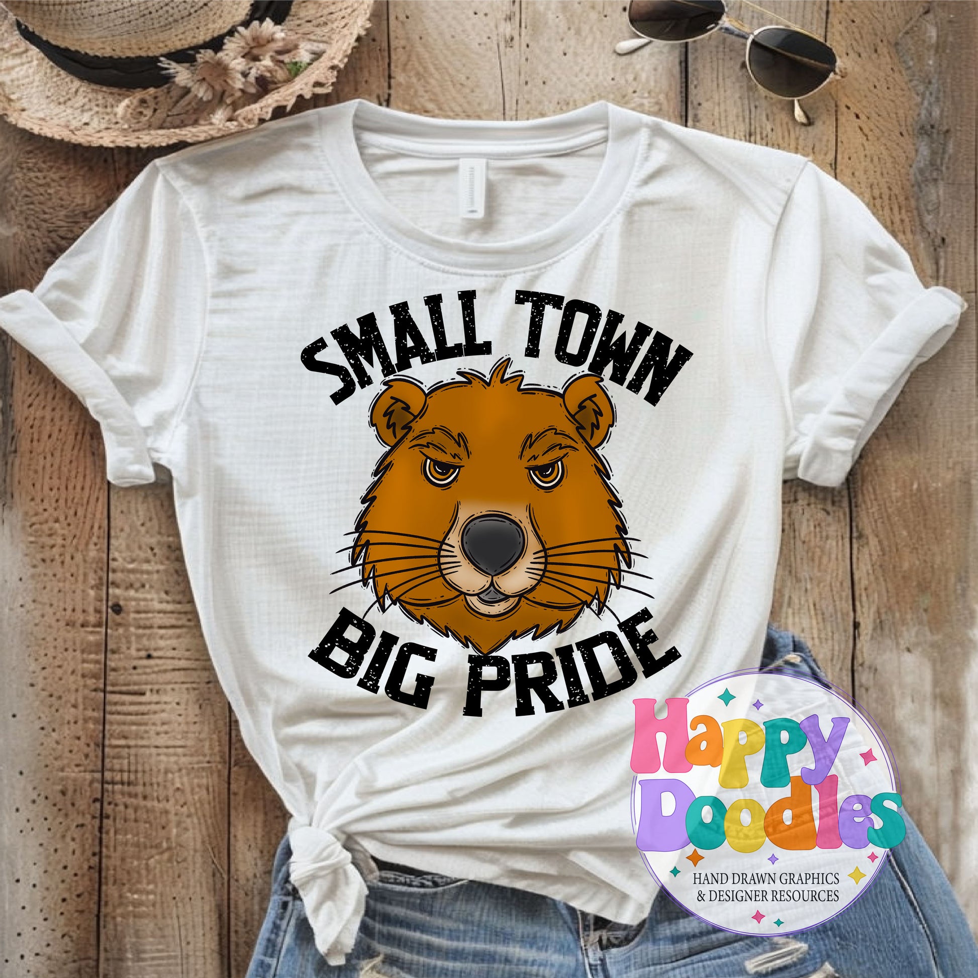 Small Town Big Pride Beavers DIY Printable PNG - Happy Doodles Designs