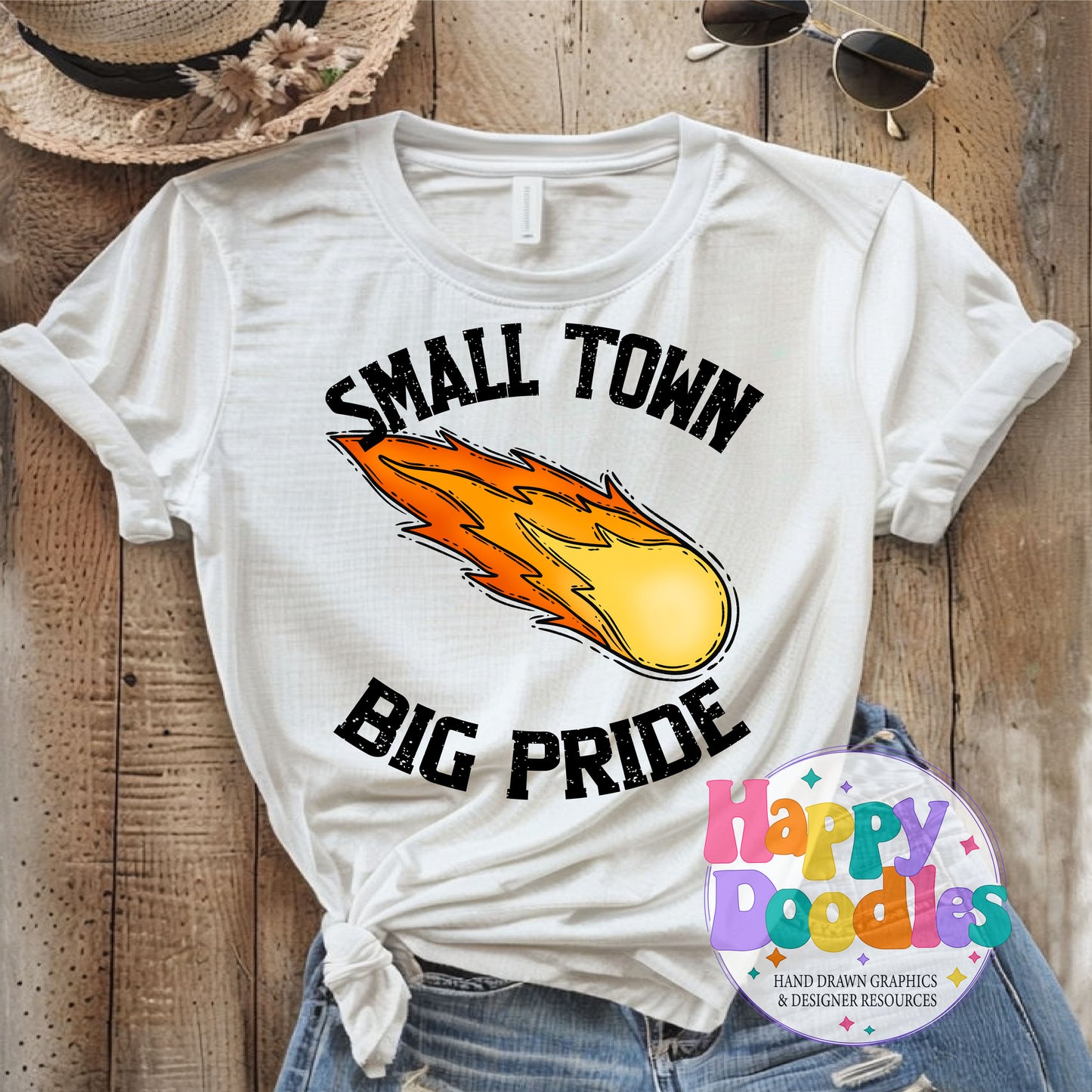 Small Town Big Pride Comets DIY Printable PNG - Happy Doodles Designs