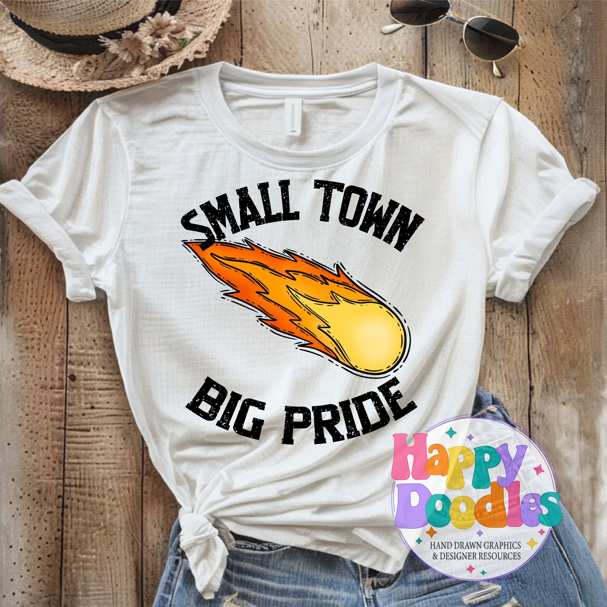 Small Town Big Pride Comets DIY Printable PNG - Happy Doodles Designs