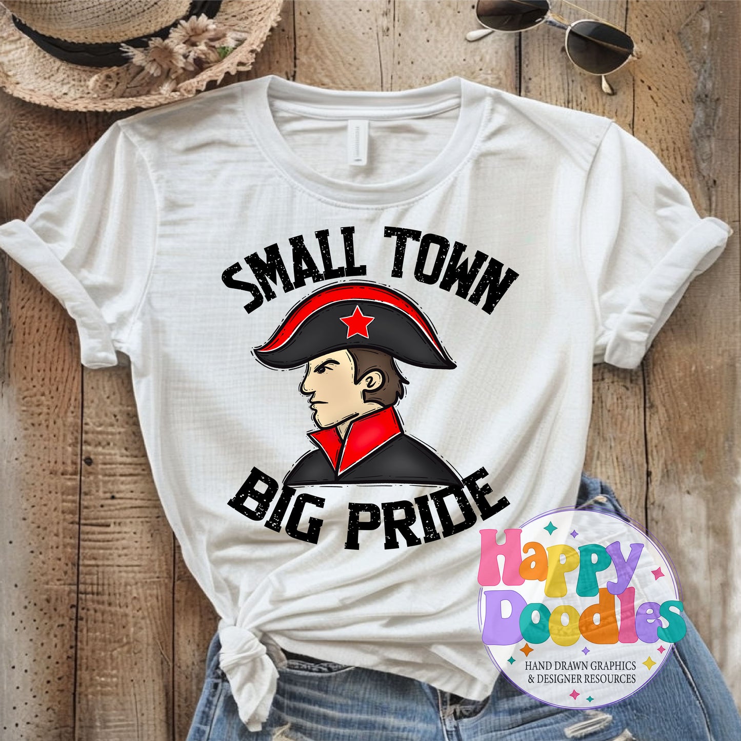 Small Town Big Pride Commodore Printable PNG for Sublimation - Happy Doodles Designs