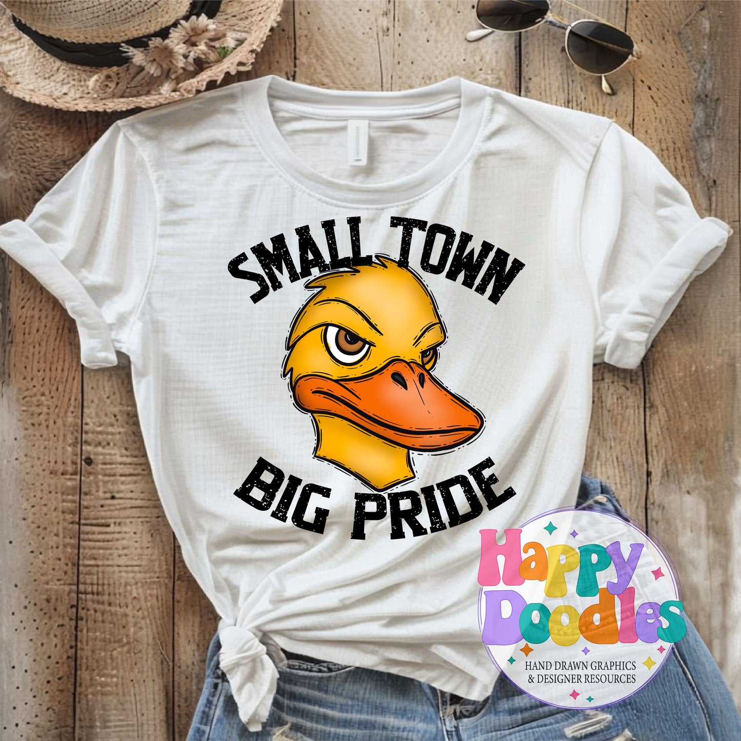 Small Town Big Pride Ducks T-Shirt Printable PNG - Happy Doodles Designs