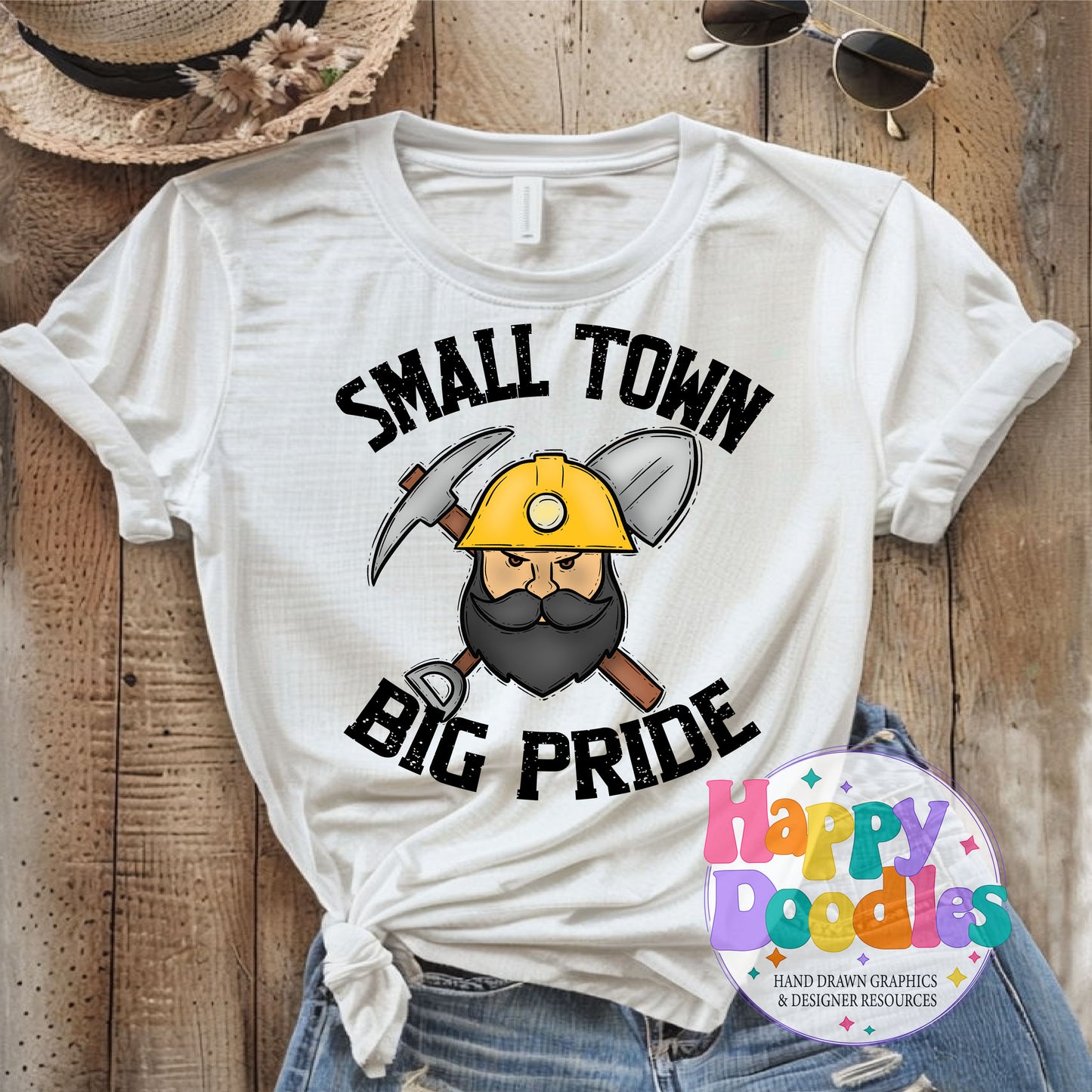 Small Town Big Pride Miners Printable PNG Download - Happy Doodles Designs