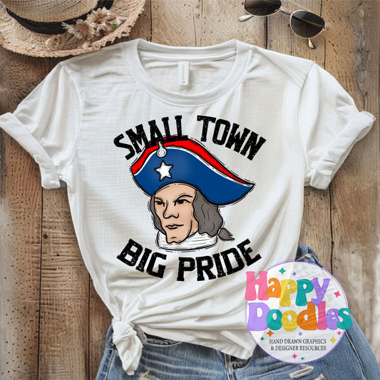 Small Town Big Pride Patriot Face DIY Printable PNG - Happy Doodles Designs