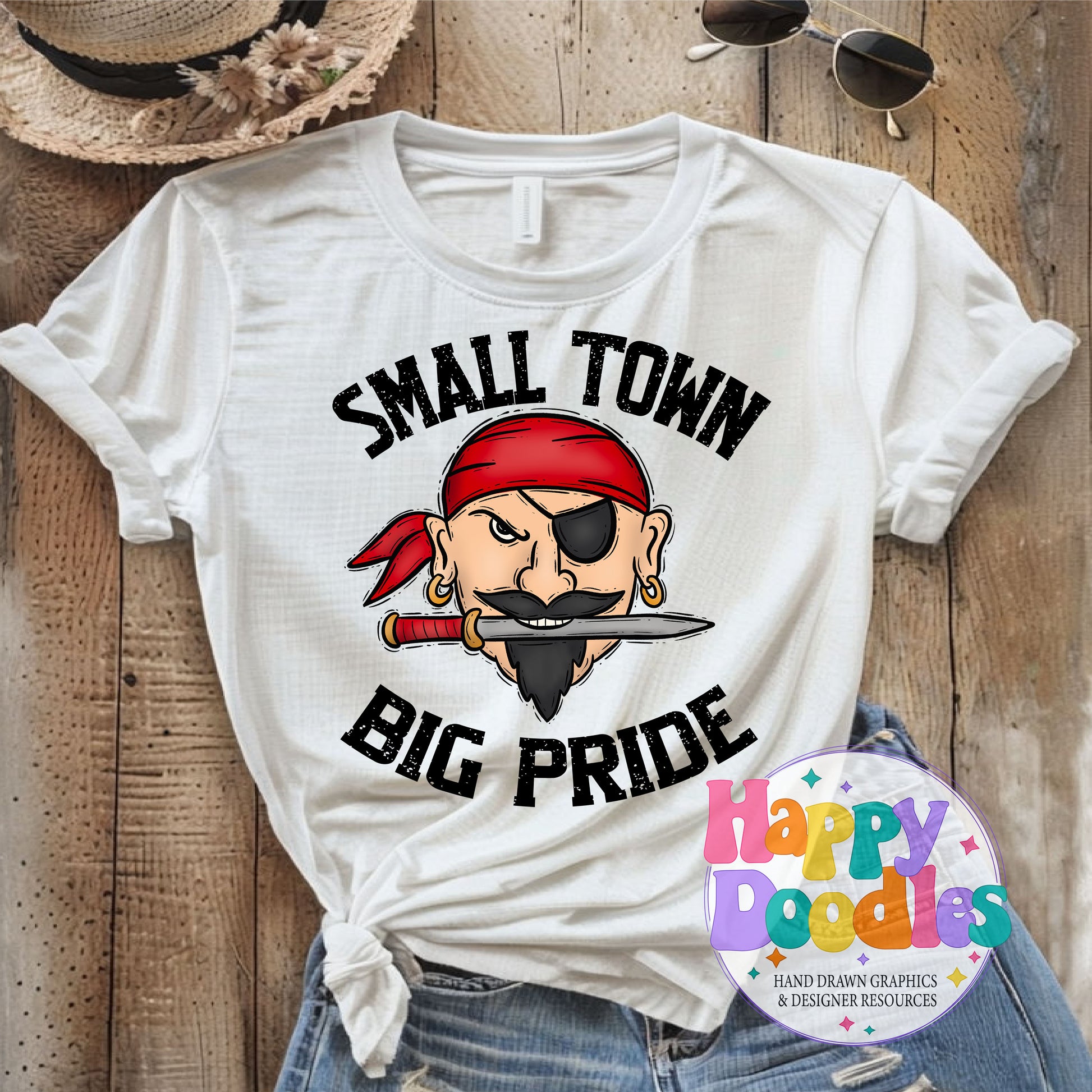 Small Town Big Pride Raiders Printable PNG for Sublimation - Happy Doodles Designs
